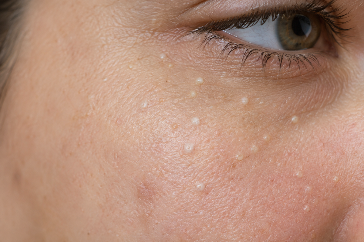Punti bianchi sul viso: comedoni chiusi o grani di miglio? Cause e skincare