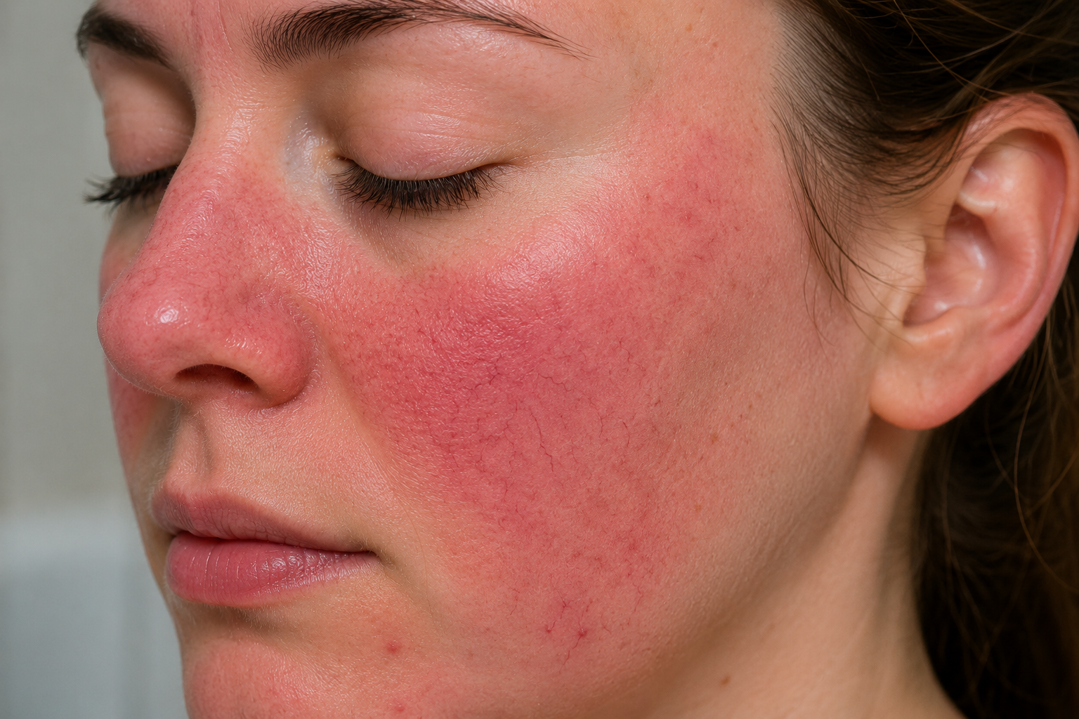 ragazza con rosacea